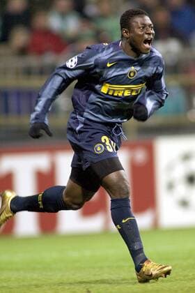 Obafemi Martins (Inter) - Torjubel Fußball EC 1 Herren Champions League 2004 2005, FC Internazionale Mailand Einzelbild Bremen Freude, Begeisterung,