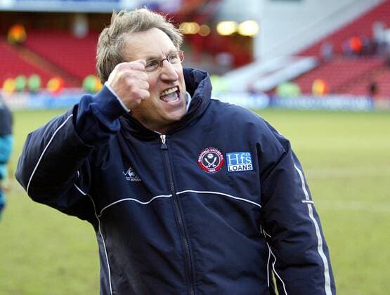 Trainer Neil Warnock (Sheffield United) - Schlußjubel Fußball Herren FA Cup 2004 2005, Pokal, Pokalspiel, Sheffield United, Football League Championship, Vdig Einzelbild Sheffield Freude, Begeisterung,