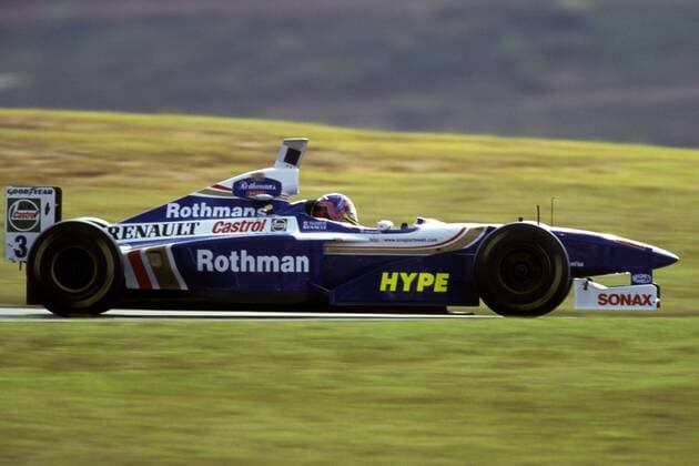 Jacques Villeneuve (Kanada Williams-Renault) in seinem Boliden Motorsport Grand Prix Herren Großer Preis von Spanien 1997, Formel 1 Weltmeisterschaft, F1, F, GP, WM Einzelbild Barcelona