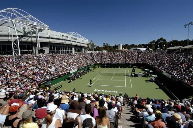 Volle Ränge in der Margaret Court Arena Tennis Herren Australian Open 2005, ATP Tour, Grand Slam, Vdig Totale Melbourne Park Melbourne