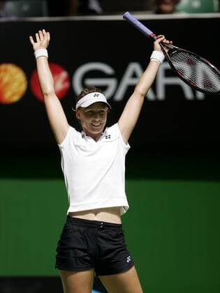 Elena Dementieva (Rußland) - Jubel Tennis Damen Australian Open 2005, Grand Slam, WTA-Tour, Einzelbild Melbourne Freude,