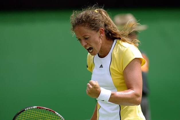 Patty Schnyder (Schweiz) jubelt Tennis Damen Australian Open 2005, Grand Slam, WTA-Tour Einzelbild Melbourne Freude,