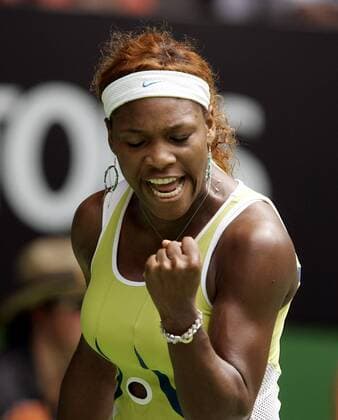 Serena Williams (USA) - Jubel Tennis Damen Australian Open 2005, WTA Tour, Grand Slam, Vdig Einzelbild Melbourne Freude, Begeisterung,