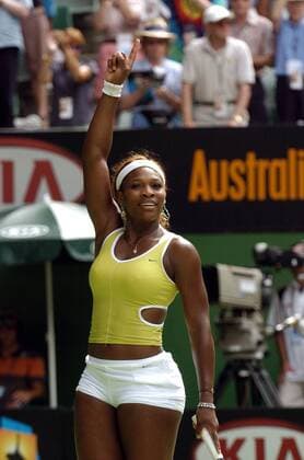 Serena Williams (USA) will wieder die Nummer Eins sein Tennis Damen Australian Open 2005, Grand Slam, WTA Tour, Hartplatz, Hardcourt, Hartplatztennis, Hartplatzturnier Einzelbild Melbourne Freude,