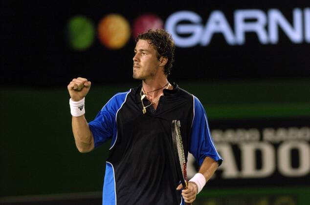 Marat Safin (Rußland) - Jubel Tennis Herren Australian Open 2005, Grand Slam, ATP Tour Einzelbild Melbourne Freude,