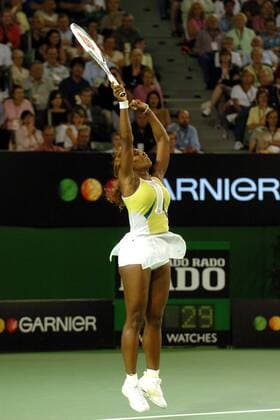 Serena Williams (USA) - Siegesjubel Tennis Damen Australian Open 2005, Grand Slam, WTA Tour, Hartplatz, Hardcourt, Hartplatztennis, Hartplatzturnier Einzelbild Melbourne Begeisterung, Freude,