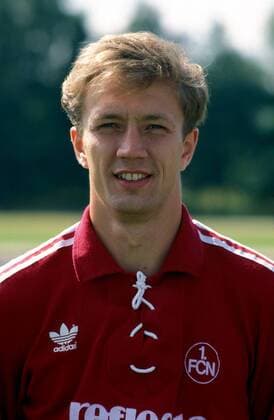 Reiner Wirsching (1. FC Nürnberg) Fußball 1. BL Herren DEUTSCHSPRACHIGE SPORTZEITSCHRIFTEN UND -ZEITUNGEN NUR NACH RÜCKSPRACHE, Saison 1990 1991 Porträt Nürnberg
