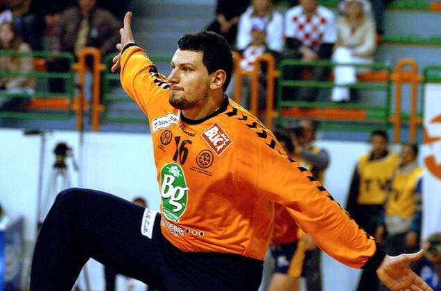 Torwart Arpad Sterbik (Serbien und Montenegro) Handball WM Herren Weltmeisterschaft 2005, Länderspiel, Zwischenrunde, Hauptrunde, Einzelbild Nationalmannschaft, Nationalteam, Nationaltrikot Nabeul