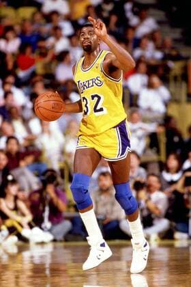 Earvin Magic Johnson (Los Angeles Lakers) am Ball - !! (Icon5000188) Basketball Herren NBA 1987 1988, Vdia Einzelbild Los Angeles, LA, L.A. Dynamik, EDITORIAL USE ONLY