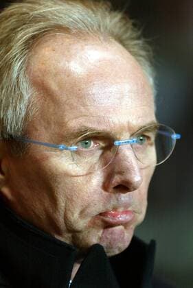 Nationaltrainer Sven Göran Eriksson (England) skeptisch -  Fußball Länderspiel Herren Freundschaftsspiel 2005, Länderspiel, Test, Testspiel, Nationalmannschaft, Nationalteam, Vdig Porträt Birmingham Skepsis,