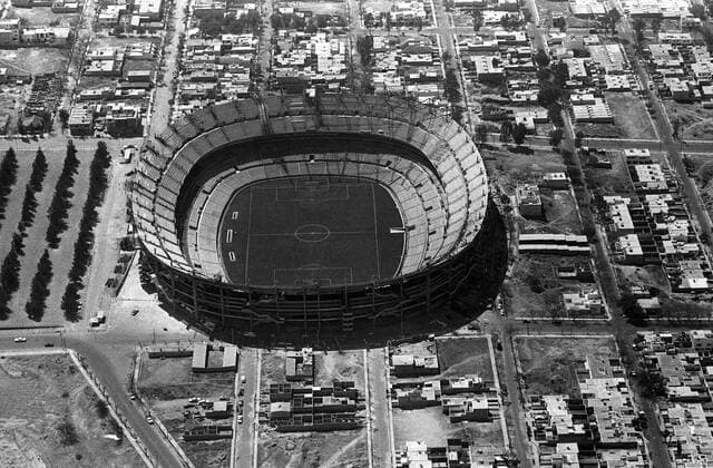 Das Estadio Jalisco kurz vor der Fertigstellung für die Weltmeisterschaft 1970 Fußball WM Herren Vorschau Weltmeisterschaft 1970, Totale Guadalajara