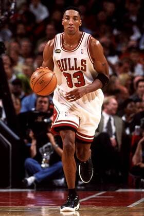 Scottie Pippen (Chicago Bulls) am Ball - (Icon6000204) Basketball Herren NBA 1997 1998, Finals, Finalserie, Finale, Endspiel Einzelbild Chicago Dynamik, EDITORIAL USE ONLY