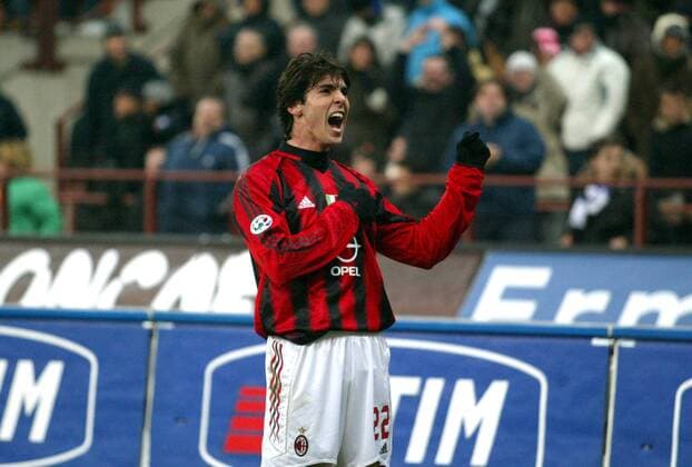 Kaka (Milan) - Torjubel Fußball Herren Serie A 2004 2005, 1. Italienische Liga, AC Mailand Einzelbild Mailand Glück, Begeisterung, Freude,
