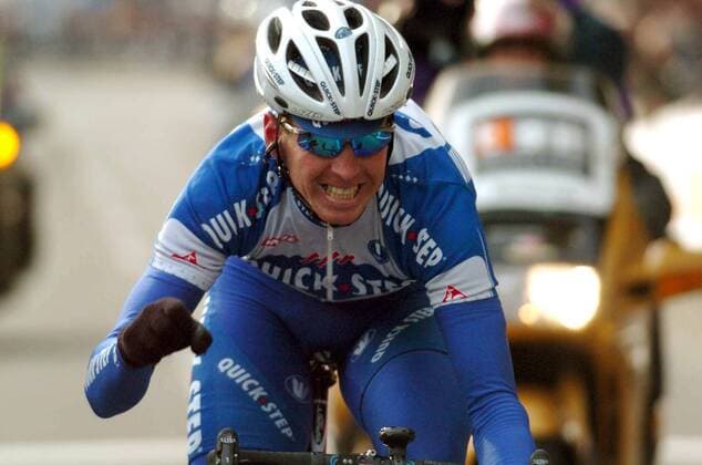 Rik Verbrugghe (Belgien Quick Step) gewinnt den GP Lugano 2005 -  Radsport Grand Prix Herren GP Lugano 2005, Straßenradsport, Straße, Rad Einzelbild Lugano Freude,