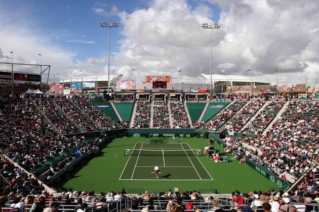 Das gut gefüllte Home Depot Center in Carson ist Austragungsort der 1. Davis Cup Runde zwischen den USA und Kroatien - (Icon 7404266) Tennis Herren Daviscup 2005, Davis Cup, Hartplatz, Hardcourt, Hartplatztennis, Hartplatzturnier, Totale Home Depot Center Carson Los Angeles, LA, L. A. EDITORIAL USE ONLY