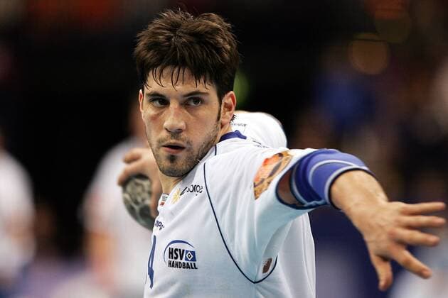 Bertrand Gille (Hamburg) - Siebenmeter Handball EC 2 Herren CupWinners Cup 2004 2005, Europapokal der Pokalsieger, HSV Hamburg Einzelbild Hamburg