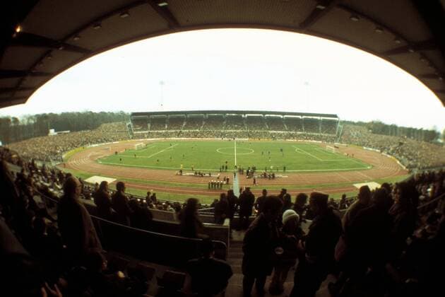 Ausverkauftes Waldstadion Fußball 1. BL Herren Saison 1973 1974, Eintracht Frankfurt Totale Frankfurt M.