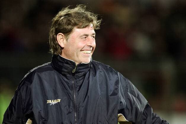 Trainer Wolfgang Maes (Uerdingen) gut gelaunt Fußball Herren Regionalliga Nord 2004 2005, 3. Liga, KFC Uerdingen Porträt Lübeck