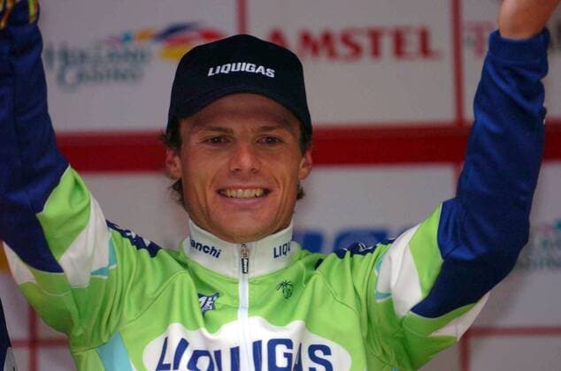 Danilo di Luca (Italien Liquigas Bianchi) - Sieger des Amstel Gold Race 2005 -  Radsport Herren Amstel Gold Race 2005, ProTour, Straßenradsport, Straße, Rad Porträt Limburg Freude,