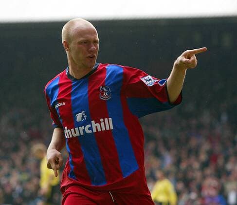 Torschütze Andrew Johnson (Crystal Palace) - Torjubel -  Fußball Herren English Premier League 2004 2005, 1. Englische Liga, Crystal Palace Einzelbild London Freude,
