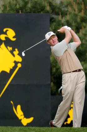 Ernie Els (Südafrika) - Abschlag -  Golf Herren Johnnie Walker Classic 2005, Classics, PGA European Tour, Golfen, Vdig, Einzelbild IMCp04603752 Peking Beijing Dynamik,