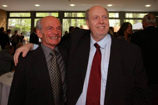 Trainerlegende Dettmar Cramer und WM Botschafter Reiner Calmund (beide Deutschland) auf der DFB Gala in Köln Fußball Herren DFB Gala 2005, Sportgala, Vdig Gruppe Köln Freude,