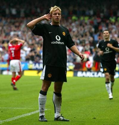 Alan Smith (Manchester United) will seine Anhänger hören -  Fußball Herren English Premier League 2004 2005, 1. Englische Liga, Manchester United, ManU Einzelbild Charlton Freude,