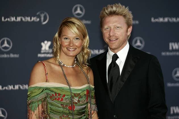 Franziska van Almsick und Boris Becker (beide Deutschland) anläßlich der Verleihung der Laureus World Sports Awards Schwimmen Laureus World Sports Awards 2005, Award, Sportlerwahl, Ehrung, Sportlerehrung, Sportlerauszeichnung Gruppe Estoril