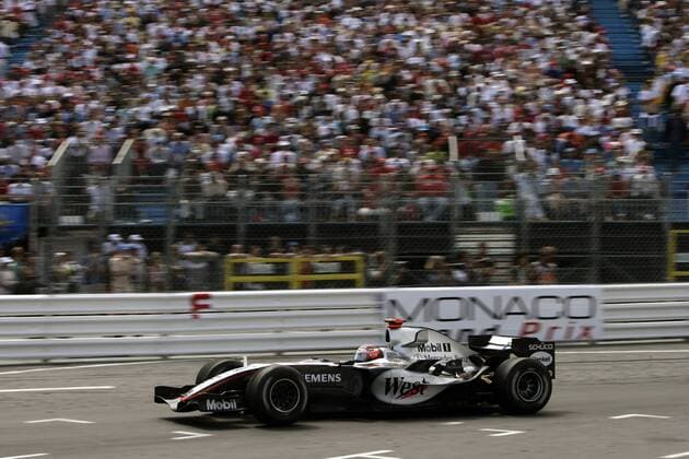 Kimi Räikkönen (Finnland McLaren Mercedes) in seinem Boliden Motorsport Grand Prix Herren Großer Preis von Monaco 2005, Formel 1 Weltmeisterschaft, F1, F, GP, WM Einzelbild Circuit de Monaco Monte Carlo