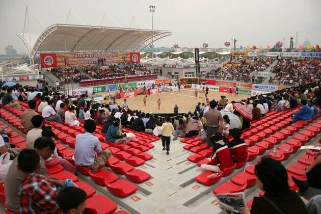 Die Swatch FIVB World Tour 2005 zu Gast in Shanghai -  Beachvolleyball Damen Swatch FIVB World Tour 2005, Jinshan Open, Beach, Worldtour, Vdig, Totale IMCpau4208315 Shanghai