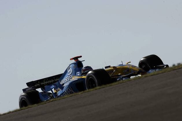Fernando Alonso (Spanien Renault) in seinem Boliden Motorsport Grand Prix Herren Großer Preis von Europa 2005, Formel 1 Weltmeisterschaft, F1, F, GP, WM Einzelbild Nürburgring Nürburg