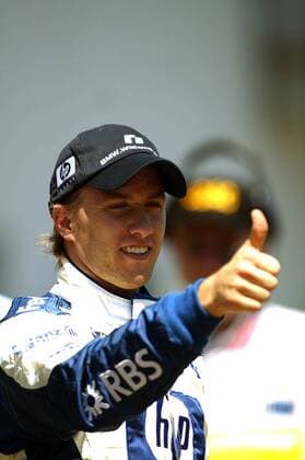 Nick Heidfeld (Deutschland BMW Williams) ist mit seiner ersten Pole Position zufrieden Motorsport Grand Prix Herren Großer Preis von Europa 2005, Formel 1 Weltmeisterschaft, F1, F, GP, WM, Qualifying Einzelbild Nürburgring Nürburg Freude,