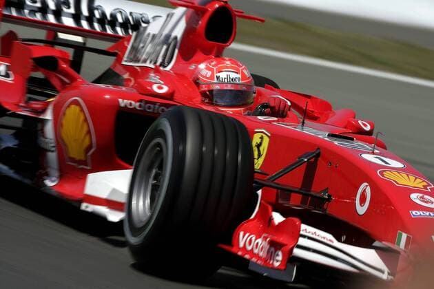 Michael Schumacher (Deutschland Ferrari) in seinem Boliden Motorsport Grand Prix Herren Großer Preis von Europa 2005, Formel 1 Weltmeisterschaft, F1, F, GP, WM, Qualifying Einzelbild Nürburgring Nürburg