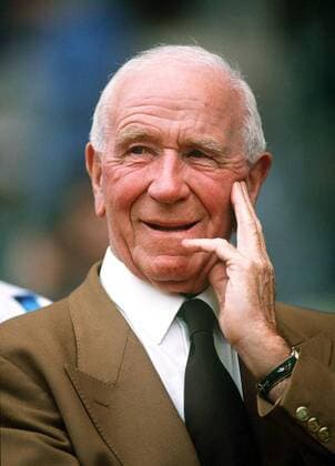 Fußballegende Sir Matt Busby (England Manchester United) -  Fußball Herren Fußball 1990 Porträt
