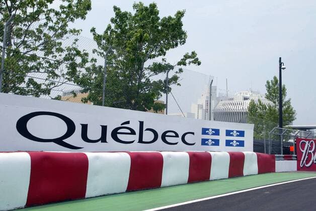 Die Provinz Quebec wirbt am Rand der Strecke beim GP von Kanada 2005 in Montreal Motorsport Grand Prix Herren Großer Preis von Montreal 2005, Formel 1 Weltmeisterschaft, F1, F, GP, WM Einzelbild Montreal