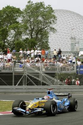 Fernando Alonso (Spanien Renault) in seinem Boliden Motorsport Grand Prix Herren Großer Preis von Kanada 2005, Formel 1 Weltmeisterschaft, F1, F, GP, WM, Freies Training Einzelbild Montreal
