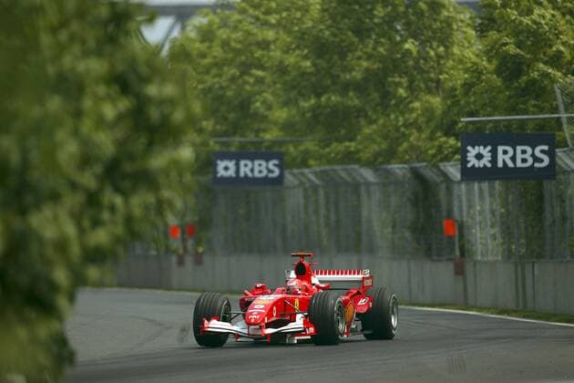 Michael Schumacher (Deutschland Ferrari) in seinem Boliden Motorsport Grand Prix Herren Großer Preis von Kanada 2005, Formel 1 Weltmeisterschaft, F1, F, GP, WM, Freies Training Einzelbild Montreal