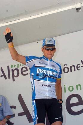 Lance Armstrong (USA Discovery Channel) - Siegerehrung -  Radsport Herren Dauphine Libere 2005, Straßenradsport, Straße, Rad Einzelbild