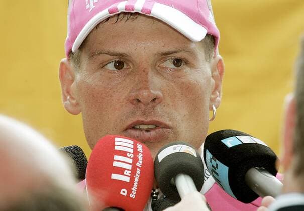 Jan Ullrich (Deutschland T Mobile) im DRS Interview Radsport Herren Tour de Suisse 2005, Straßenradsport, Straße, Rad, ProTour, Zeitfahren, Einzelzeitfahren Porträt 2. Etappe: Weinfelden