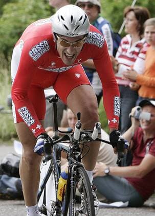 Fabian Cancellara (Schweiz Fassa Bortolo) -  Radsport Herren Tour de Suisse 2005, Straßenradsport, Straße, Rad, ProTour, Zeitfahren, Einzelzeitfahren Einzelbild 2. Etappe: Weinfelden Dynamik,