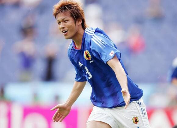 Atsushi Yanagisawa (Japan) - Torjubel Fußball Länderspiel Herren Confederations Cup 2005, Confederationscup, Konföderationencup, Konföderationen, Confedcup, Confed Einzelbild Hannover Freude,