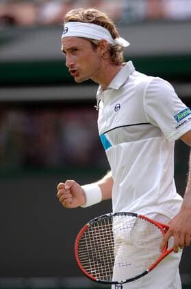 Juan Carlos Ferrero (Spanien) jubelt Tennis Herren All England Championships 2005, Grand Slam, ATP Tour Einzelbild Wimbledon London Freude,
