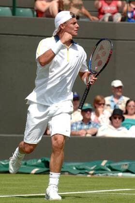 Lleyton Hewitt (Australien) jubelt Tennis Herren All England Championships 2005, Grand Slam, ATP Tour, Rasen, Rasenplatz, Rasentennis, Rasenturnier Einzelbild Wimbledon London Freude,