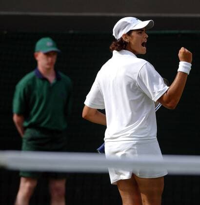 Eleni Daniilidou (Griechenland) jubelt Tennis Damen All England Championships 2005, Grand Slam, WTA Tour Einzelbild Wimbledon London