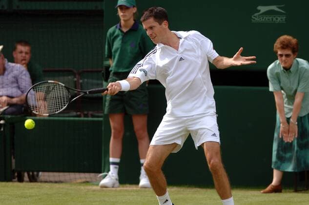 Tim Henman (Großbritannien) - Vorhand Tennis Herren All England Championships 2005, Grand Slam, ATP Tour Einzelbild Wimbledon London