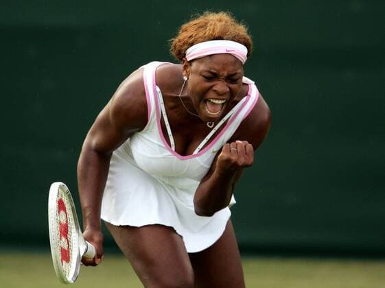 Serena Williams (USA) jubelt Tennis Damen All England Championships 2005, Grand Slam, WTA Tour Einzelbild Wimbledon London Freude, Begeisterung,