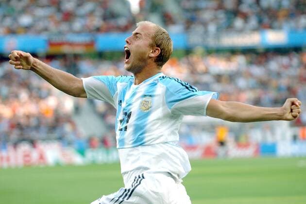 Luciano Figueroa (Argentinien) - Torjubel Fußball Länderspiel Herren Confederations Cup 2005, Confederationscup, Konföderationencup, Konföderationen, Länderspiel Einzelbild Hannover Freude, Begeisterung,