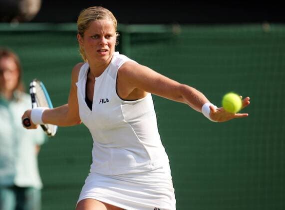 Kim Clijsters (Belgien) - Vorhand Tennis Damen All England Championships 2005, WTA Tour, Grand Slam Einzelbild Wimbledon London