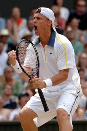 Lleyton Hewitt (Australien) ballt die Faust Tennis Herren All England Championships 2005, Grand Slam, ATP Tour, Viertelfinale Einzelbild Wimbledon London Freude, Begeisterung,