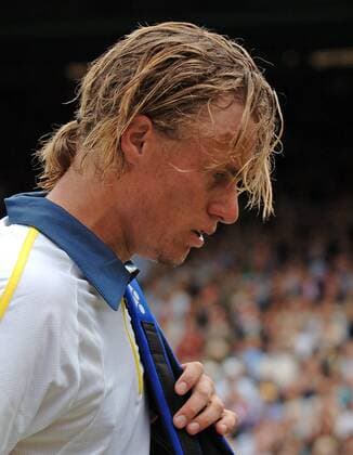 Lleyton Hewitt (Australien) enttäuscht Tennis Herren All England Championships 2005, Grand Slam, ATP Tour, Halbfinale, Vdig Porträt Wimbledon London Nachdenklichkeit,